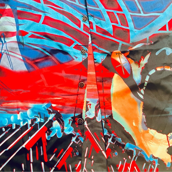 Vintage Pink Floyd “The Wall” Scream Face Button Up Shirt Size L - Picture 16 of 16